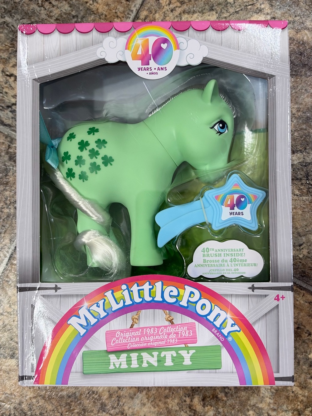 My Little Pony Minty Green Pony with Shamrock Markings- 40th Anniversary